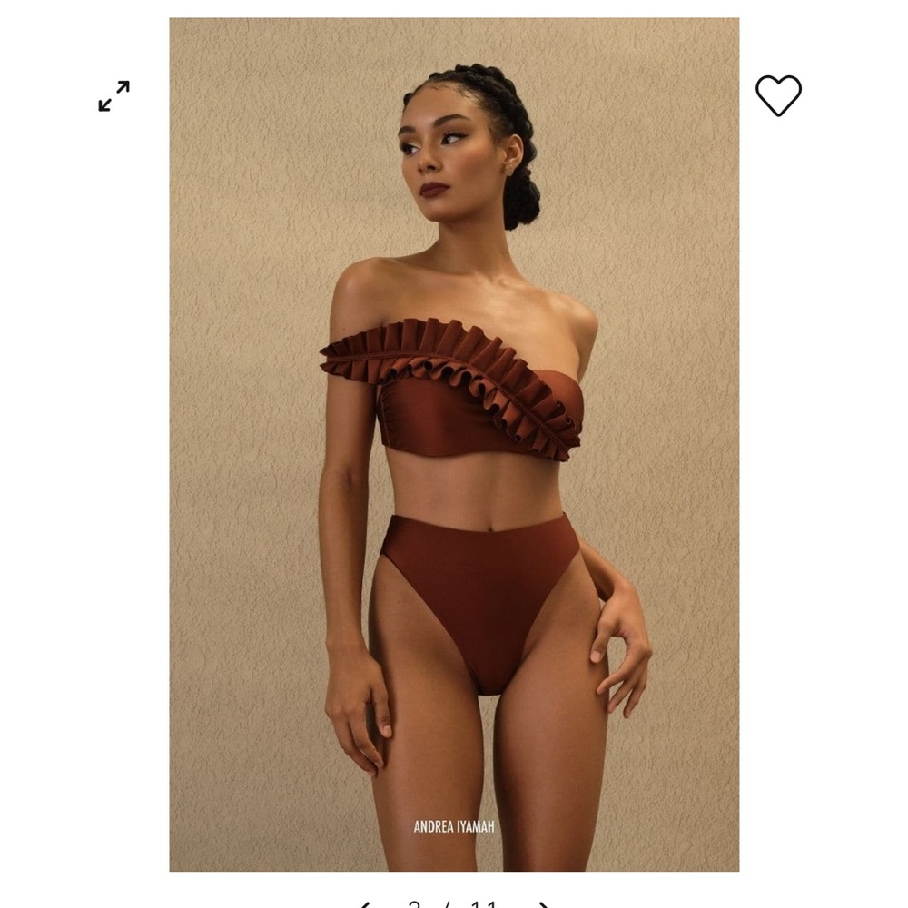 NWT Andrea Iyamah Chocolate Livia Bandeau Bikini Bottom (M)